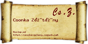 Csonka Zétény névjegykártya
